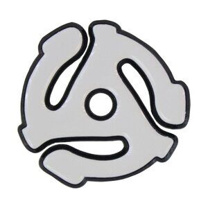 White Turntable Spider Enamel Pin- 7" 45 RPM Vinyl Record Adapter Music Gift NWT